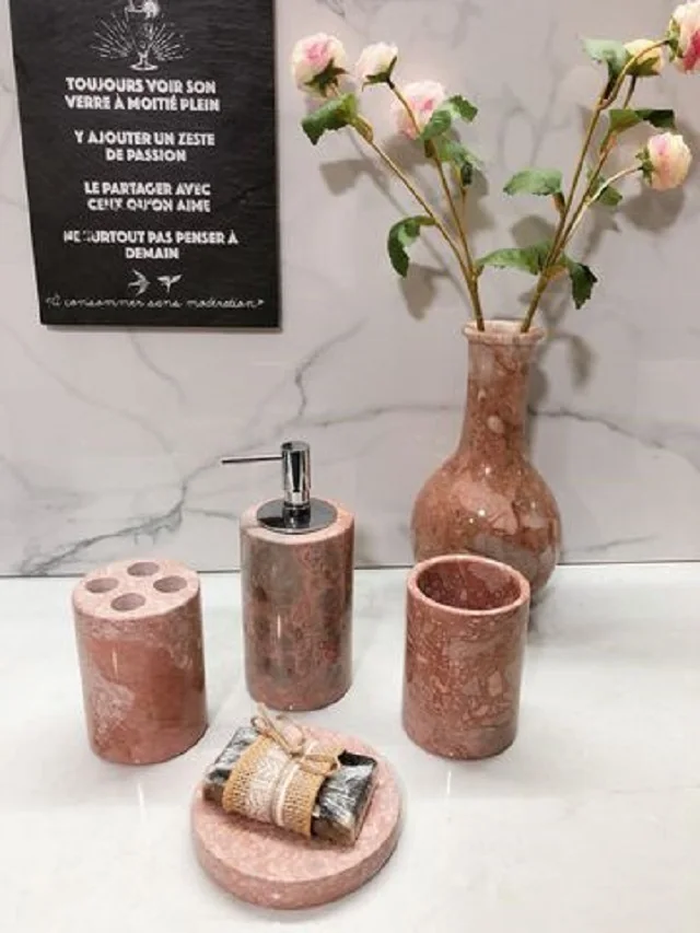  Аксессуары для ванной комнаты камень блестящий дизайн аксессуары декоративный материал натуральный мрамор