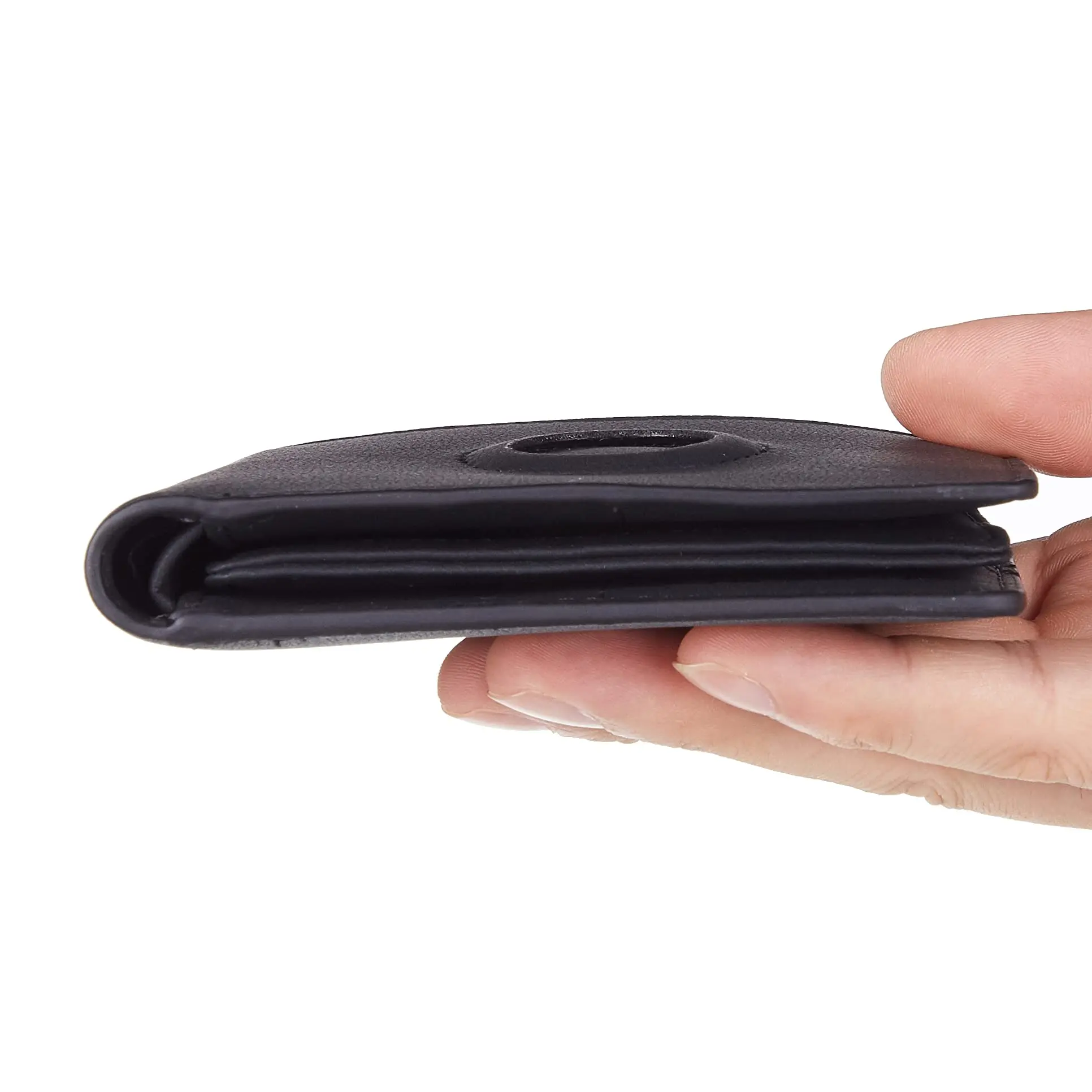 Air Tag Wallet Holder, Large Bifold Mens Wallet for AirTag RFID Blocking with 2 ID Windows and Integrated Holder for AirTag