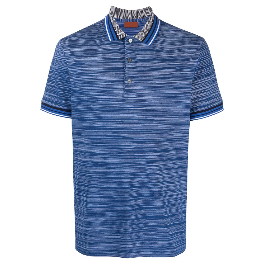 Polo Collar Blue 100% Cotton Customized Sublimation Beautiful Design Wholesale Top Quality Short Sleeve Top Best Selling For Men