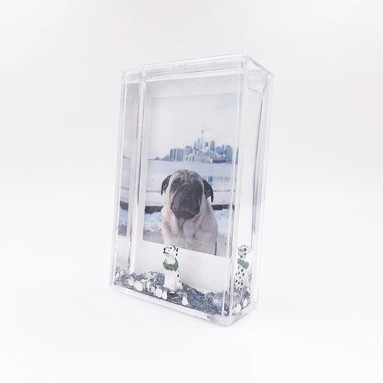 Супер милая собака поплавок высокого качества пластиковый Коктейль-это Новое Стильное платье с изображениями искрящихся влажным блеском Instax рама