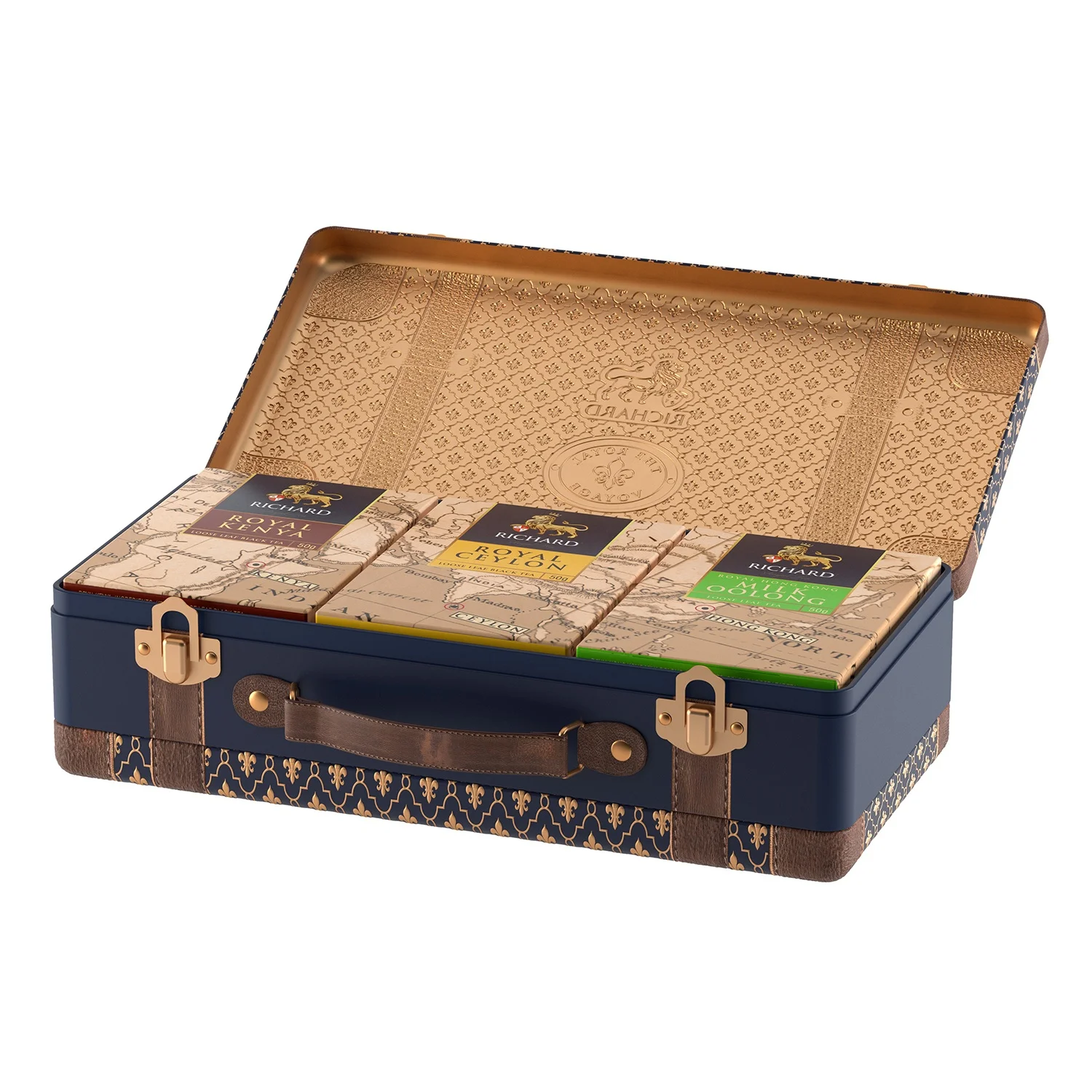 
 Набор ассортимента из лучших китайских чайных пакетиков из Шри-Ланки и кенийского чая, подходит для путешественников с вкусом чая, подарочная коробка в кейсе, 3 смеси x 50 г  