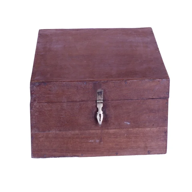 Antique Vintage Style Wooden Designing Storage Solid And Natural Wood Made Small Box For Home