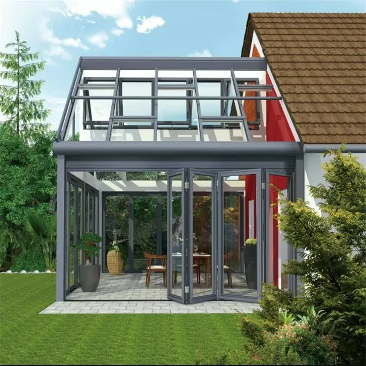 Customized  Solarium Sunroom House  Addition Panels Sunroom Sliding Doors  Veranda Conservatory Green Prefab Winter Garden