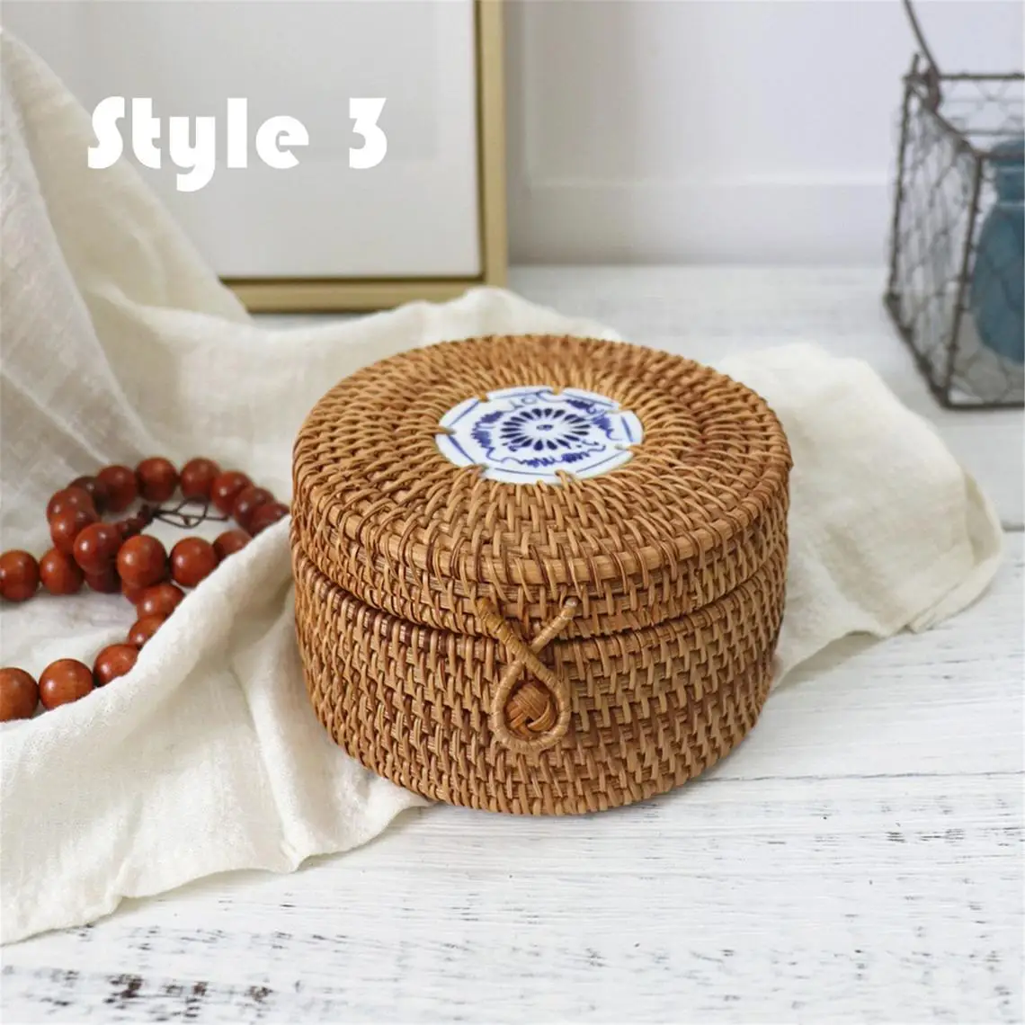 New design rattan wicker storage box rattan tea box gift box for housewarming wedding home decor