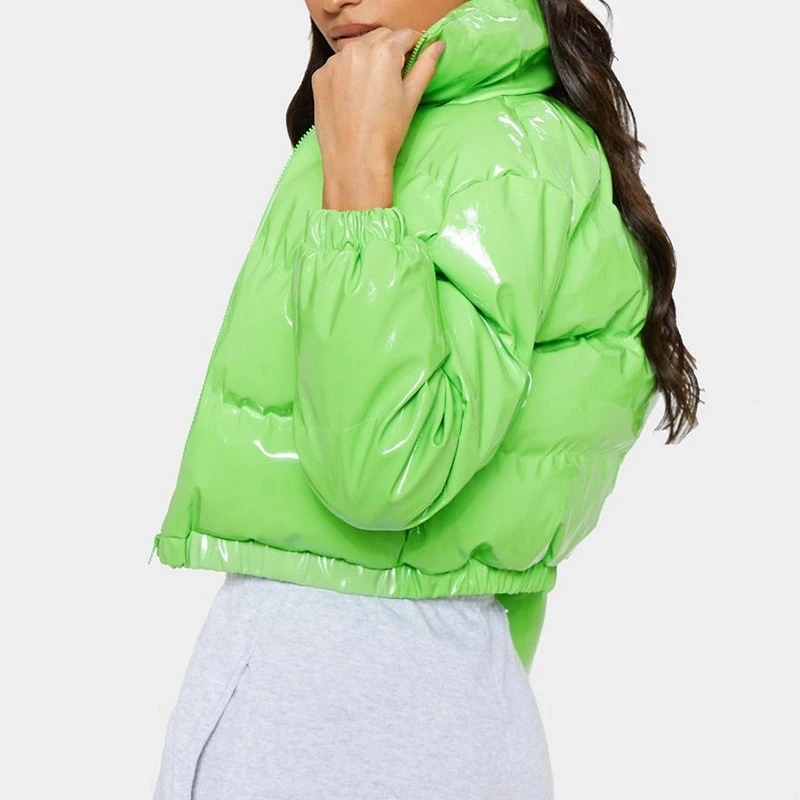 2021 wholesale designer winter women fashionable bales thick nylon waterproof stylish shiny puffer bubble jacket coats for girls