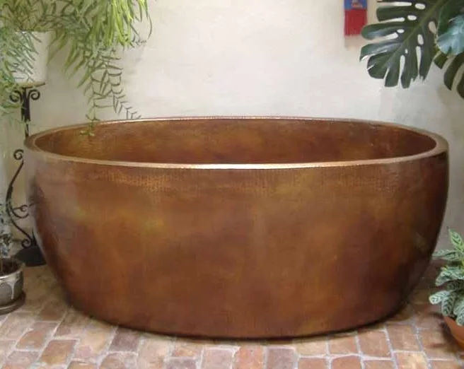 100% Pure Copper Bathtub For Use Bathroom Accessories New Fancy Design Curved Design Best Factory Direct Rate High Quality
