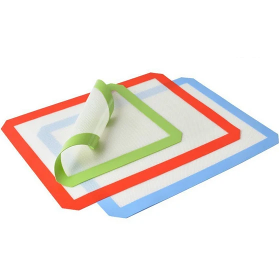Set of 3 custom logo Macaron Silicone Baking Mat Pad Sheet