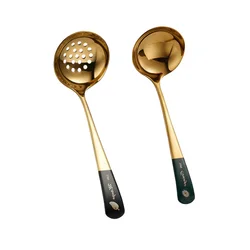 Personalized customizable LOGO pot, spoon and colander set Customizable LOGO suitable for restaurant kitchens