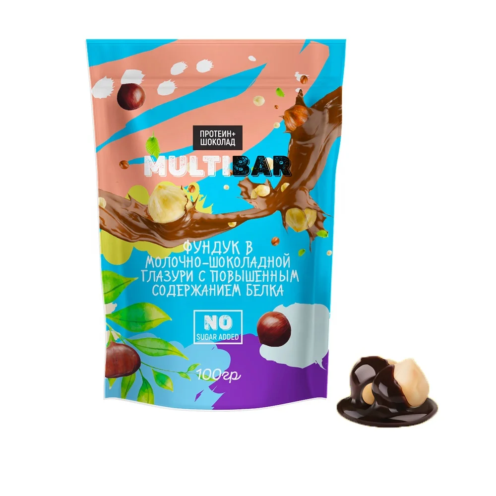 
19% of protein sugar-free dark chocolate covered hazelnut whey protein 