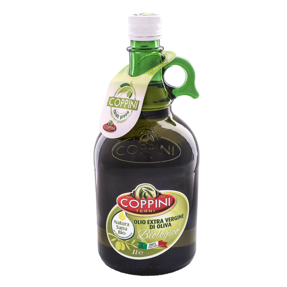 
Organic Italian extra virgin Olive oil COPPINI NATURA SANA BIO 100% ITA 1L Amphora bottle 