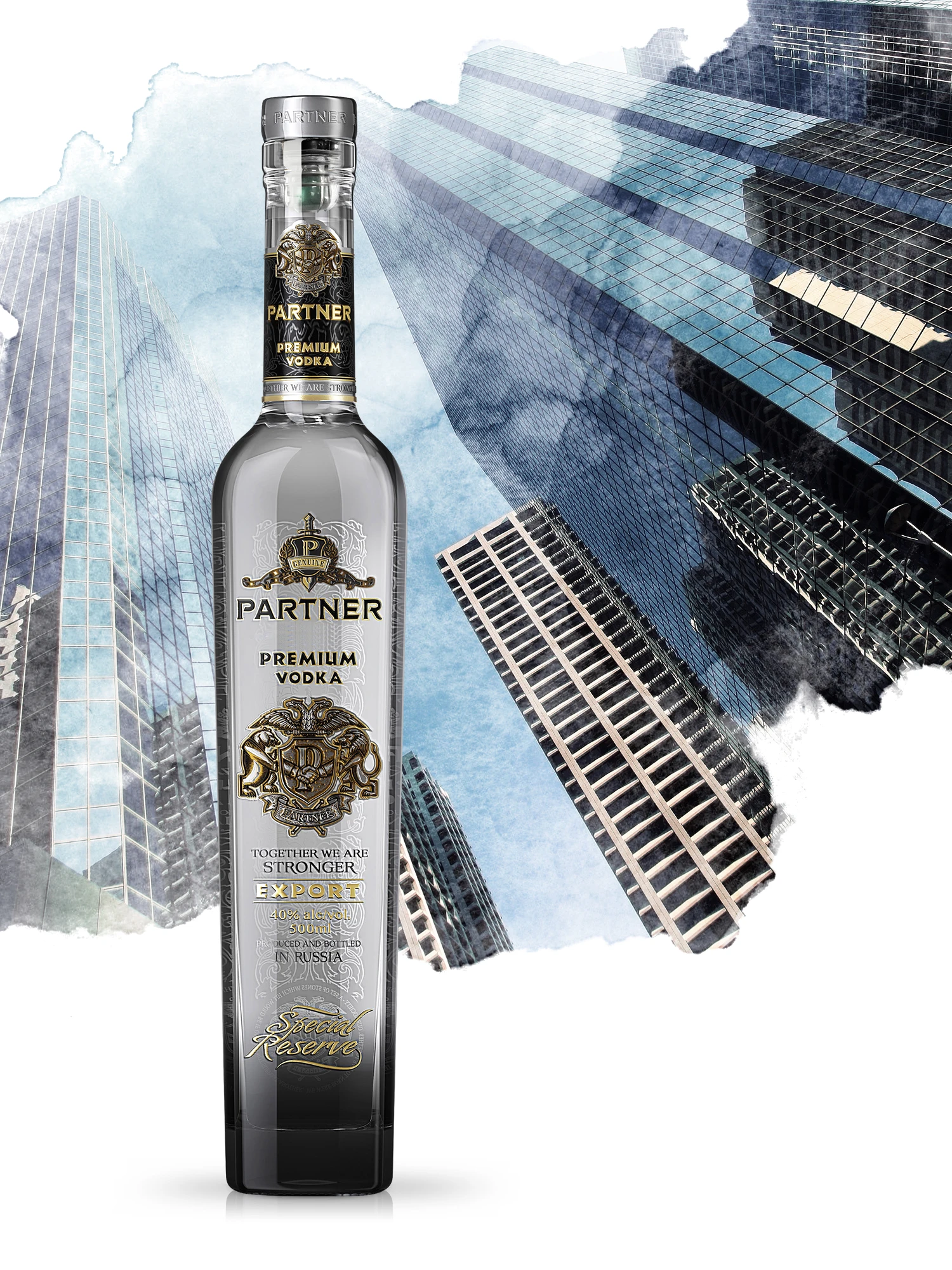 Стеклянная бутылка для спирта высшего качества класса «Люкс», 700 мл, «Партнер» (Индивидуальная Подарочная коробка), русская натуральная водка