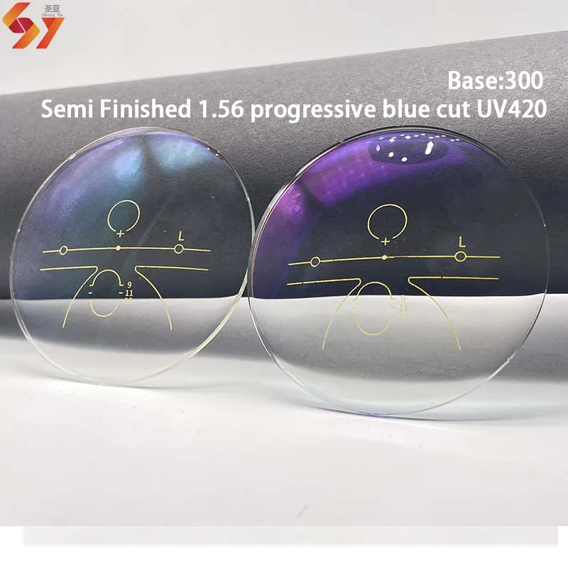 Semi Finished 1.56 Progressive Blue Block UV420 manufacturers spectacle lentes opticos optic optical lenses lens SF Blue Cut len