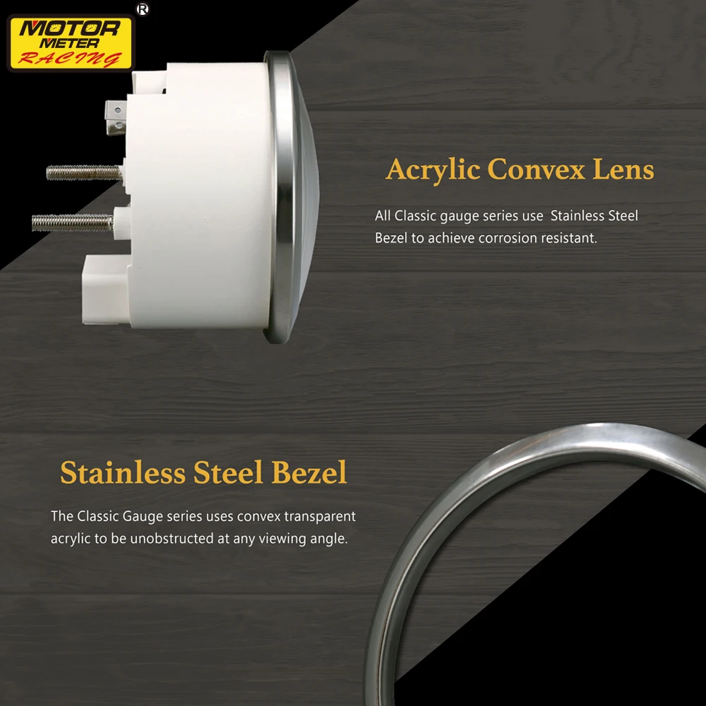 52mm White Face Red Fuel Level Oil Pressure Volt Water Temperature Gauge 85mm RPM Gauge Speedometer MPH F PSI For Car