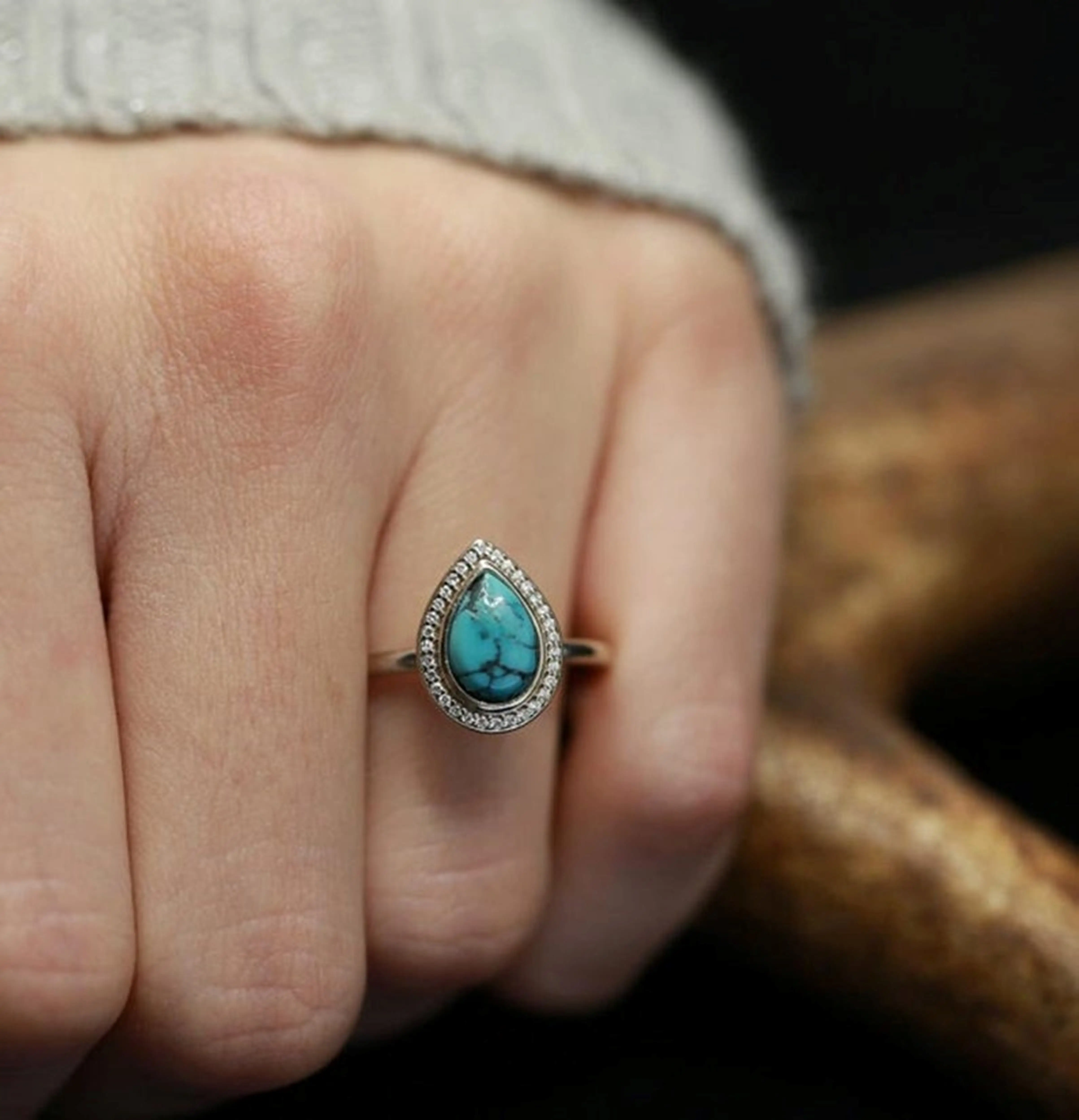 Кольцо с бирюзовым камнем серебро 925 пробы кольцо ручной работы