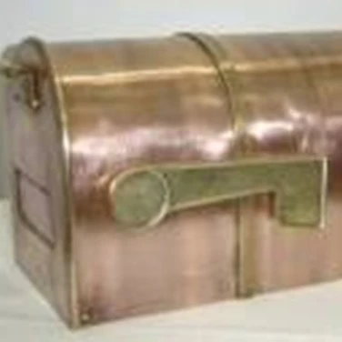 
Mailbox With Two Brass Line and Flag 
