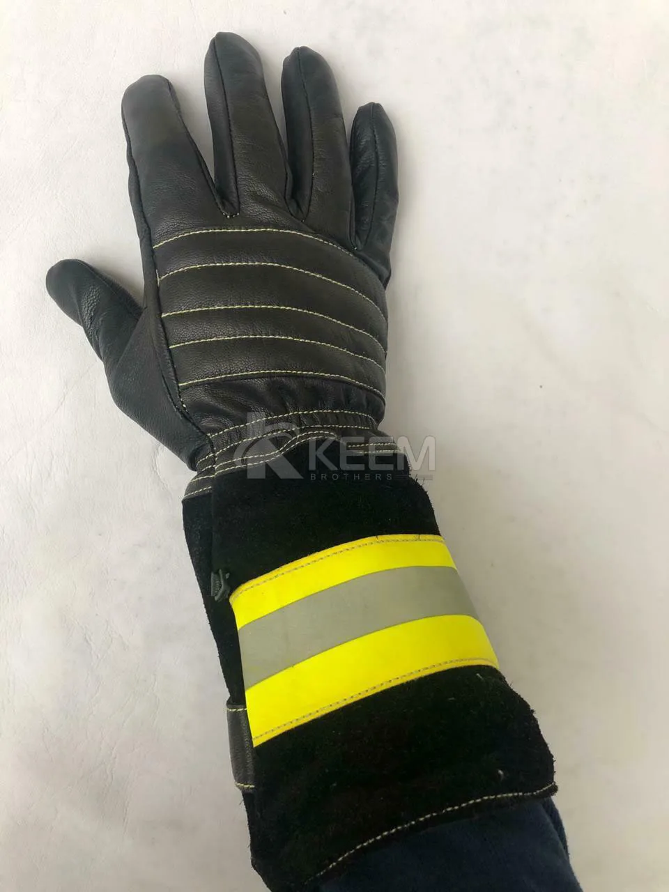 New Cowhide Firefighter Reflective Flames Retardant Protective Gloves Heat Insulation Wear-Resistant 40CM Long Rescue Work Glove