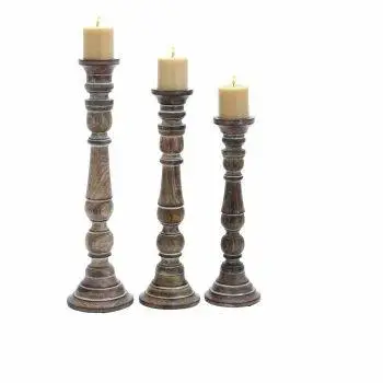 Деревянный недорогой подсвечник стильный деревянный для чая обеденного стола