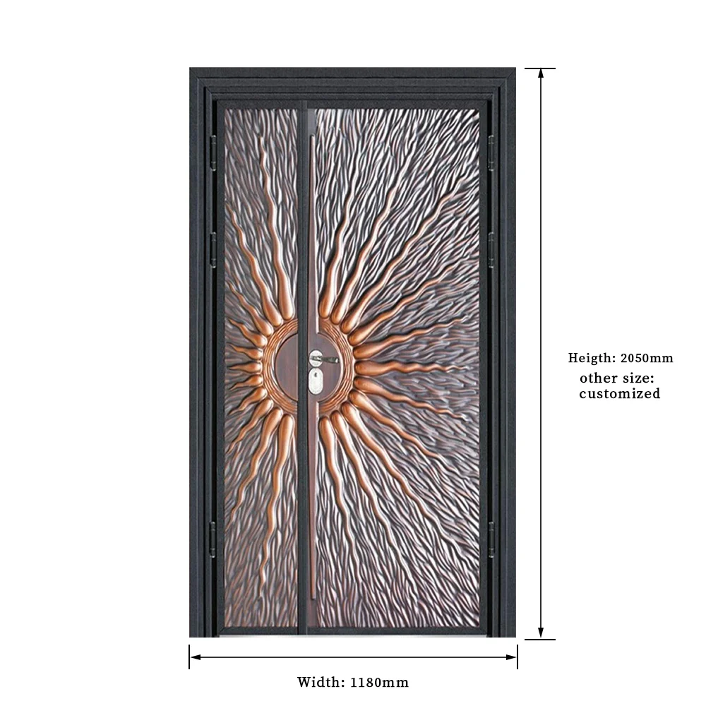 high quality exterior fireproof painted security stainless steel front  main entry doors design for home
