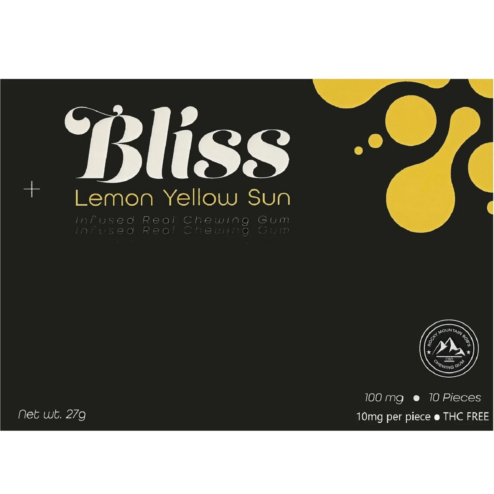 
RMB CBD Chewing Gum - 10pack - 10mg/pc - 100mg - Lemon Yellow Sun 