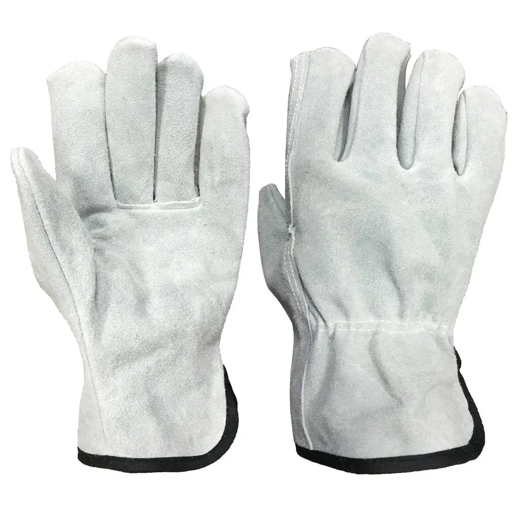 In Pairs Heavy Duty Durable Cowhide Leather Work Gloves  Driver Gloves for Truck Driving, Warehouse, Gardening Duty