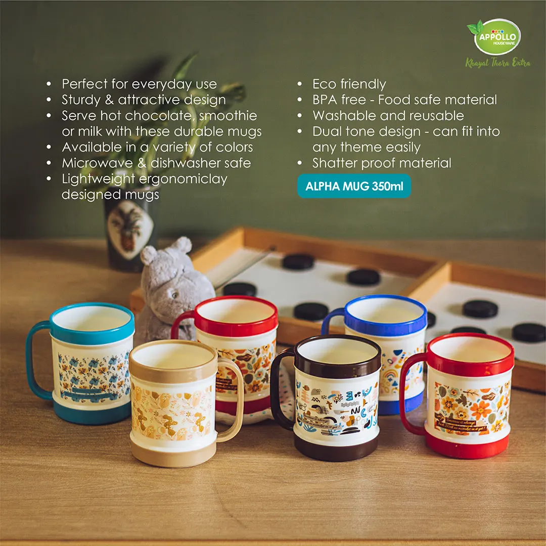 Alpha Mug Reusable Unbreakable Kids Water Mug Plastic Baby Drinking Cup