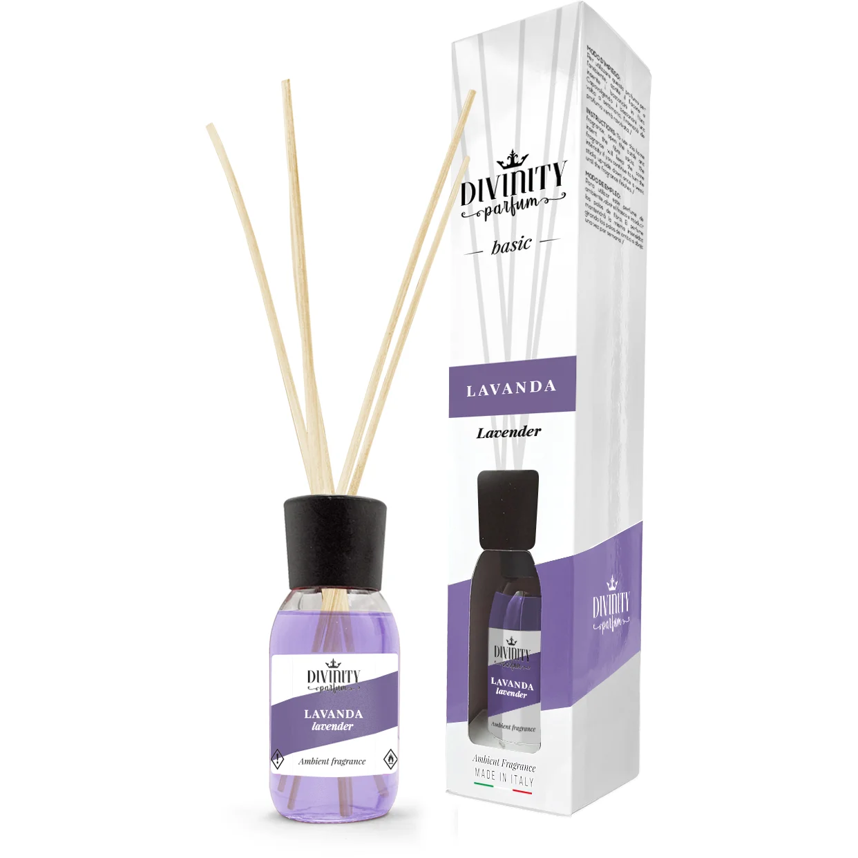 High quality Lavender Italian reed diffuser basic home fragrance 125ml for wholesale air fresheners