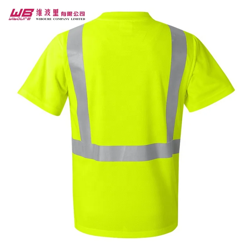 
Promotional OEM ODM Blank construction worker Polyester Reflective Tape Safety High Visibility Breathable tee for worker 