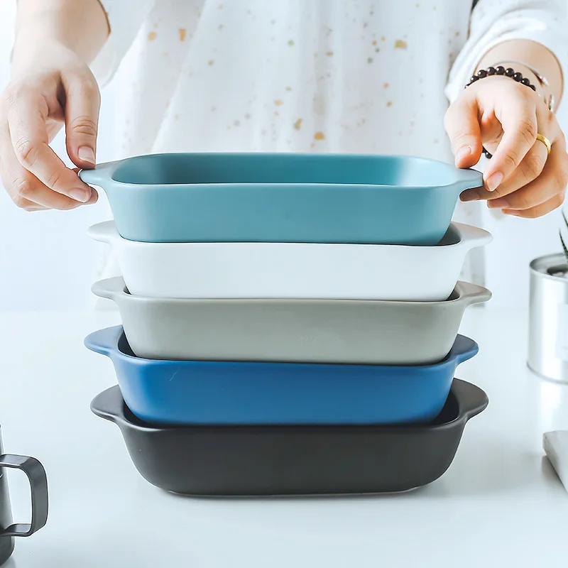 Ceramics Rectangular Baking Dish, Casserole Dish, Baking Pans for Lasagna, Cake, 2-Piece, Baking Dish for Christmas eve