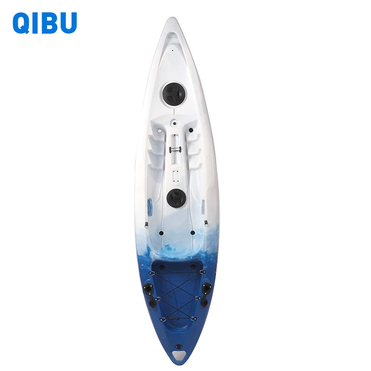 QIBU Good quality canoe single sit on top fishing kayak customized logo LLDPE 2.69m kayak sea kayak