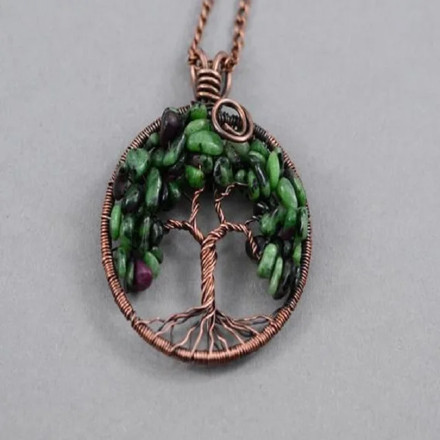 Ruby Zoisite Tree Of Life Pendants : Wholesale Pendants: High Quality Pendants Buy Online From Orgone Export
