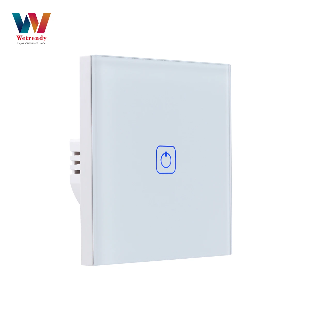 EU Standard 1 Gang 1 Way Touch Screen Tuya  Smart Wall  Switch 220V-240V WiFi Light Switch Alexa voice control