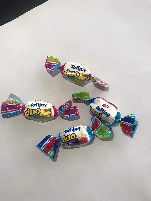 CANDY  DOUBLE COLOR  FILLED CHEWY  SWEET TOFFEE STICK FROM TURKEY