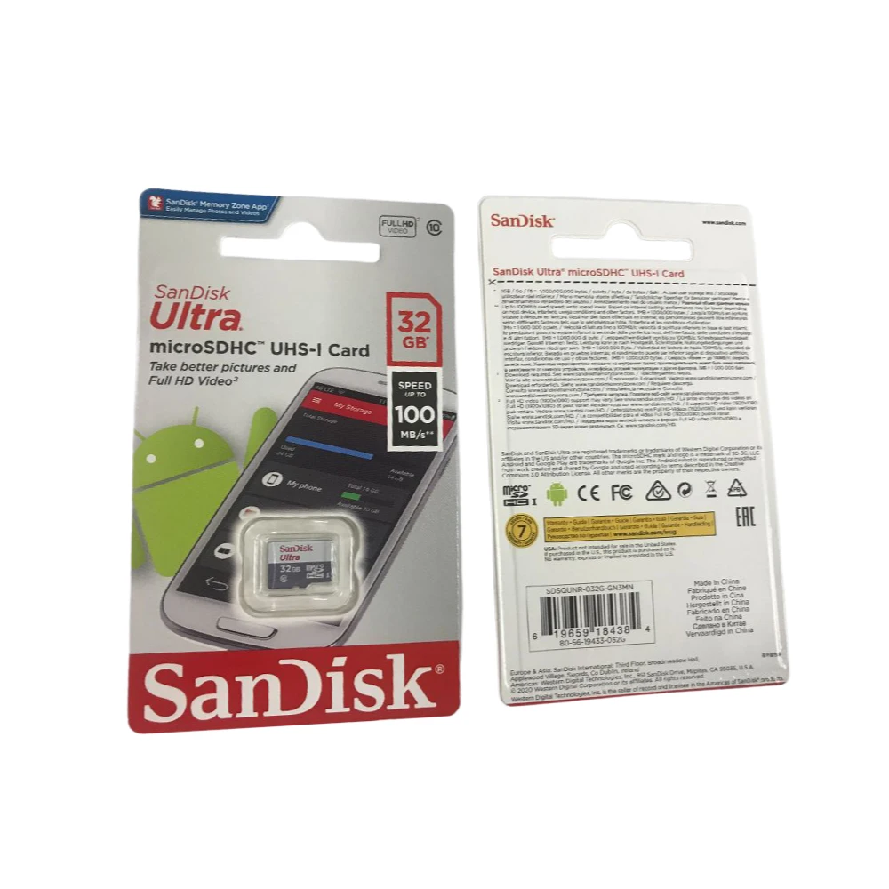 SDSQUNR-032G Micro Secure Digital Card Class 10 32GB R100