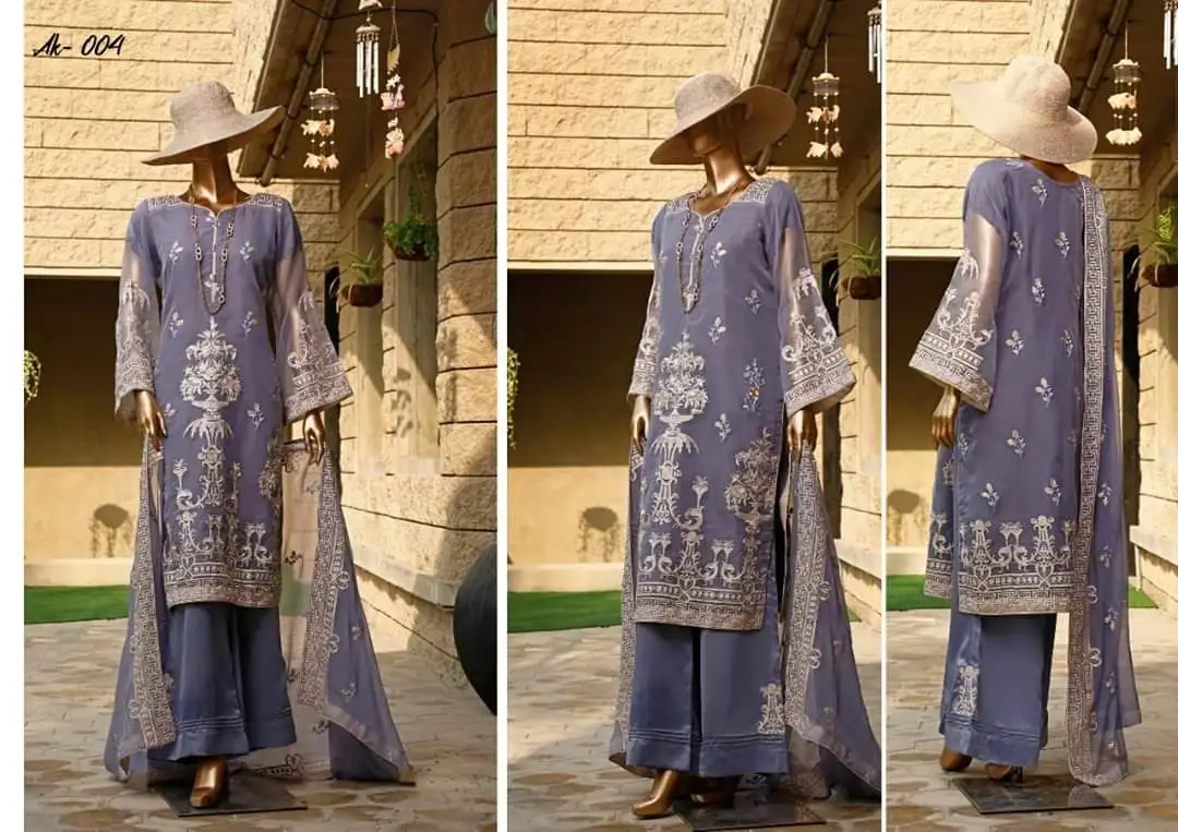 Модные дизайнерские индийские пакистанские женские-лужайка/Лен/хлопок жоржет 3 шт. костюмы доступны по оптовой цене.