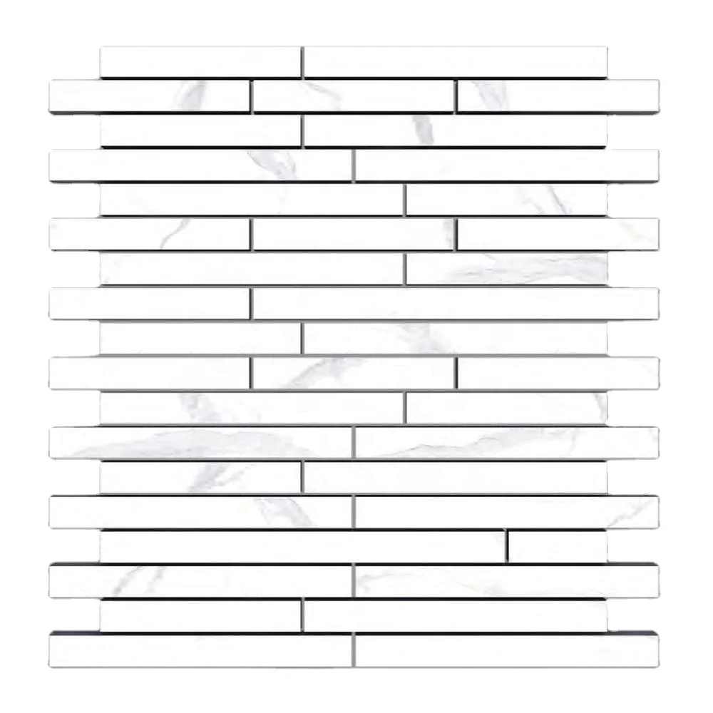 Carrara White Linear Strip Crystal Brick Collection 12x12  Back Splash Home Decore Series Mosaic 300 X 300 mm Porcelain Tiles