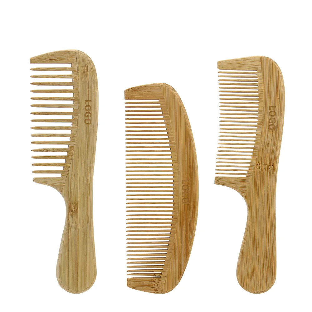 Economical And Environmental Friendly Rat Tail Comb Bamboo Comb Wide Tooth Bamboo Hair Comb
