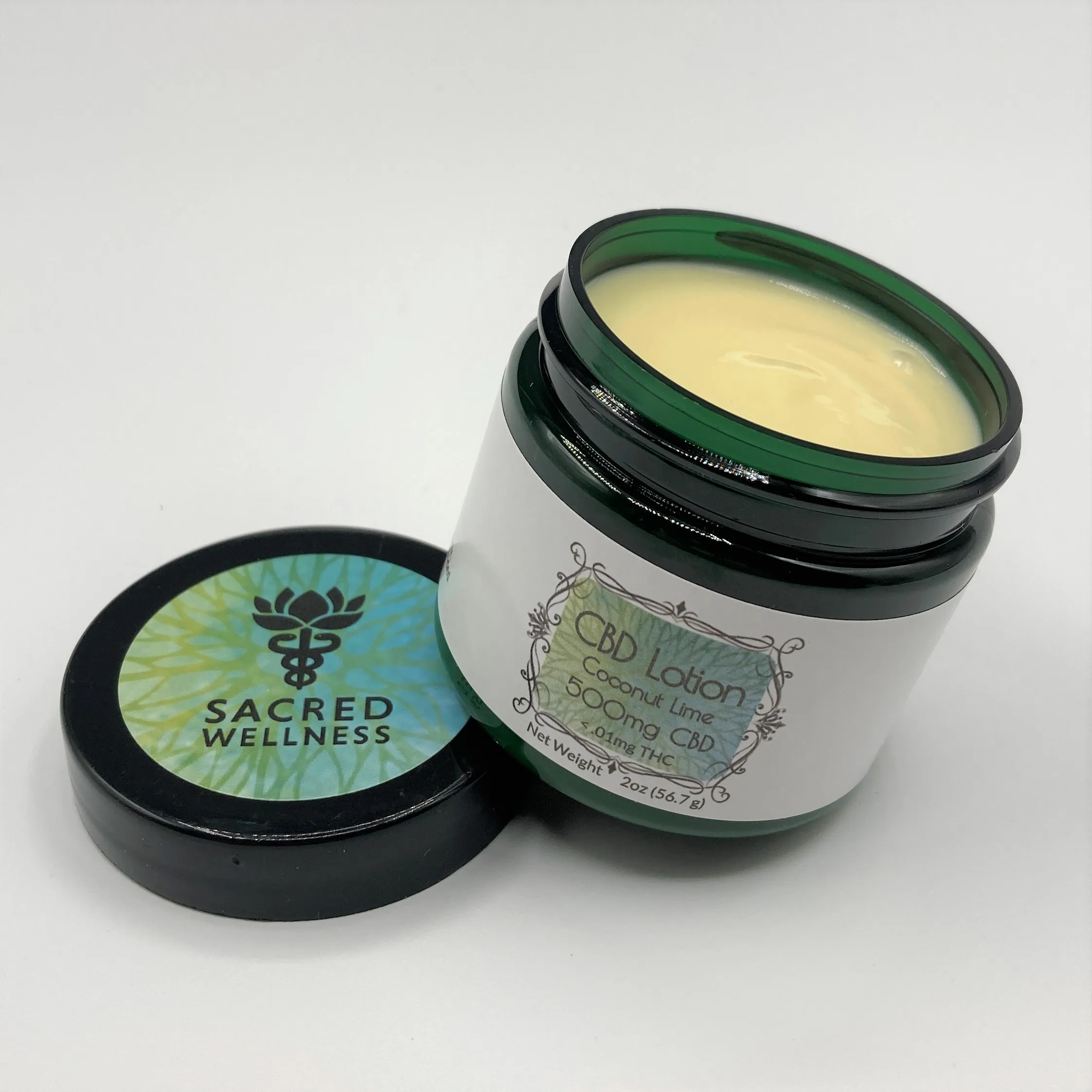 Sacred Wellness Broad Spectrum CBD Topical Coconut Lime Lotion 500mg Premium Quality Ointment