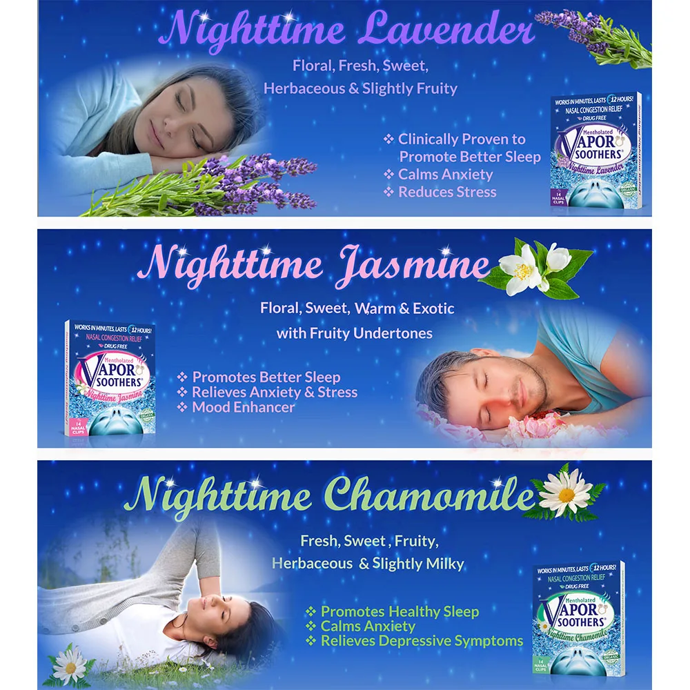 Vapor Soothers Nighttime Lavender Scent 14ct Nasal Dilator Premium Quality