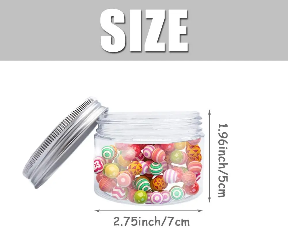 Многофункциональная Пластиковая Круглая банка косметический контейнер для лосьонов тела конфет порошка пластиковые банки хранения сухих фруктов с серебряными крышками