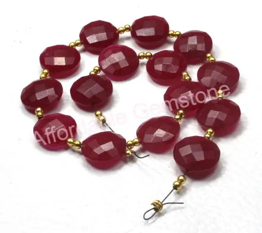 dyed ruby good quality stone top drilled stones synthetic round shape jewelry wire wrapping gems handmade gemstone faceted