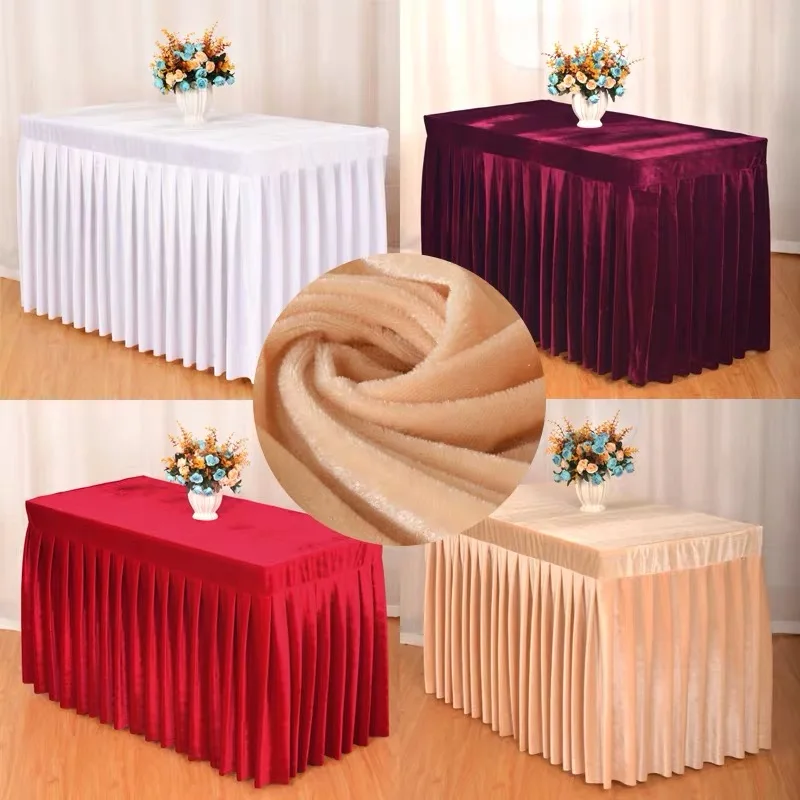 
Elegant Wedding Party Table Cloth Fancy Party Ruffled Table Skirt 