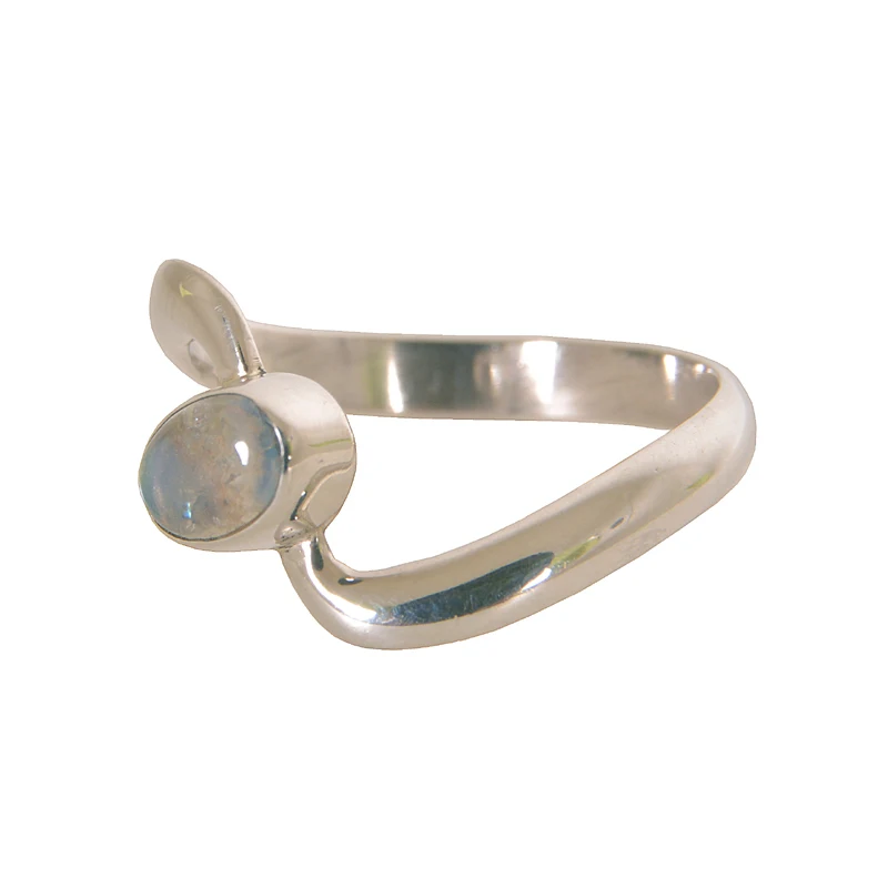 Handmade Fantastic Design Rainbow Moonstone Wave Ring Wholesale 925 Sterling Silver Handmade Jewelry
