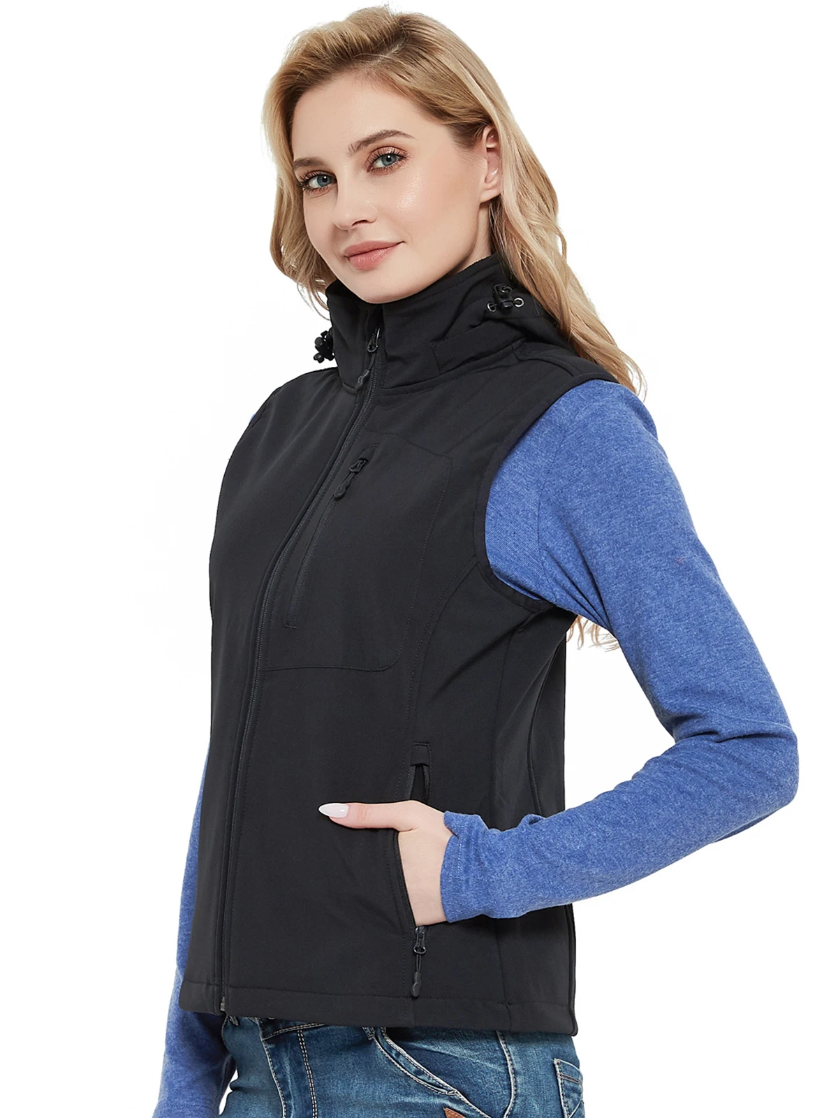  Женская куртка без рукавов Softshell Высокое качество полиэфирная ткань на молнии оптом продукт дешевая цена полностью OEM