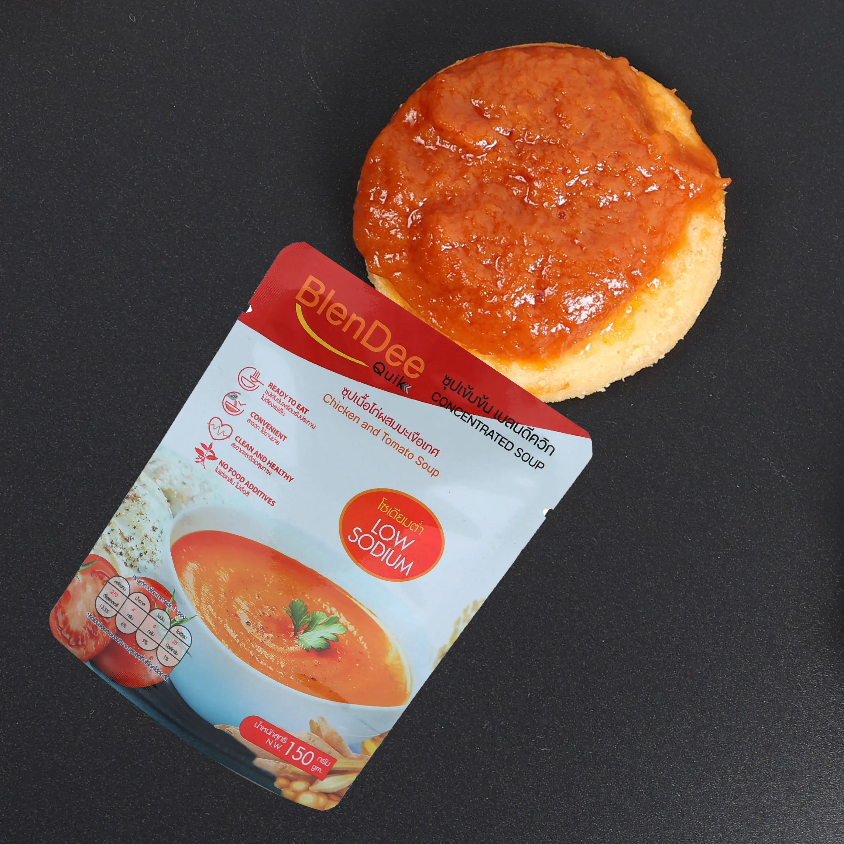 
Low Sodium Formula Chicken and Tomato Concentrated Soup From Thailand 