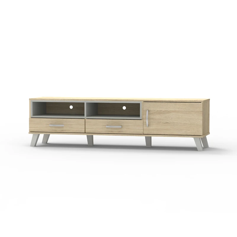 (2676-2678) High Quality Wooden Nordic Style Tv Cabinet With Holes Made for Cables TV Stand with Storage Space