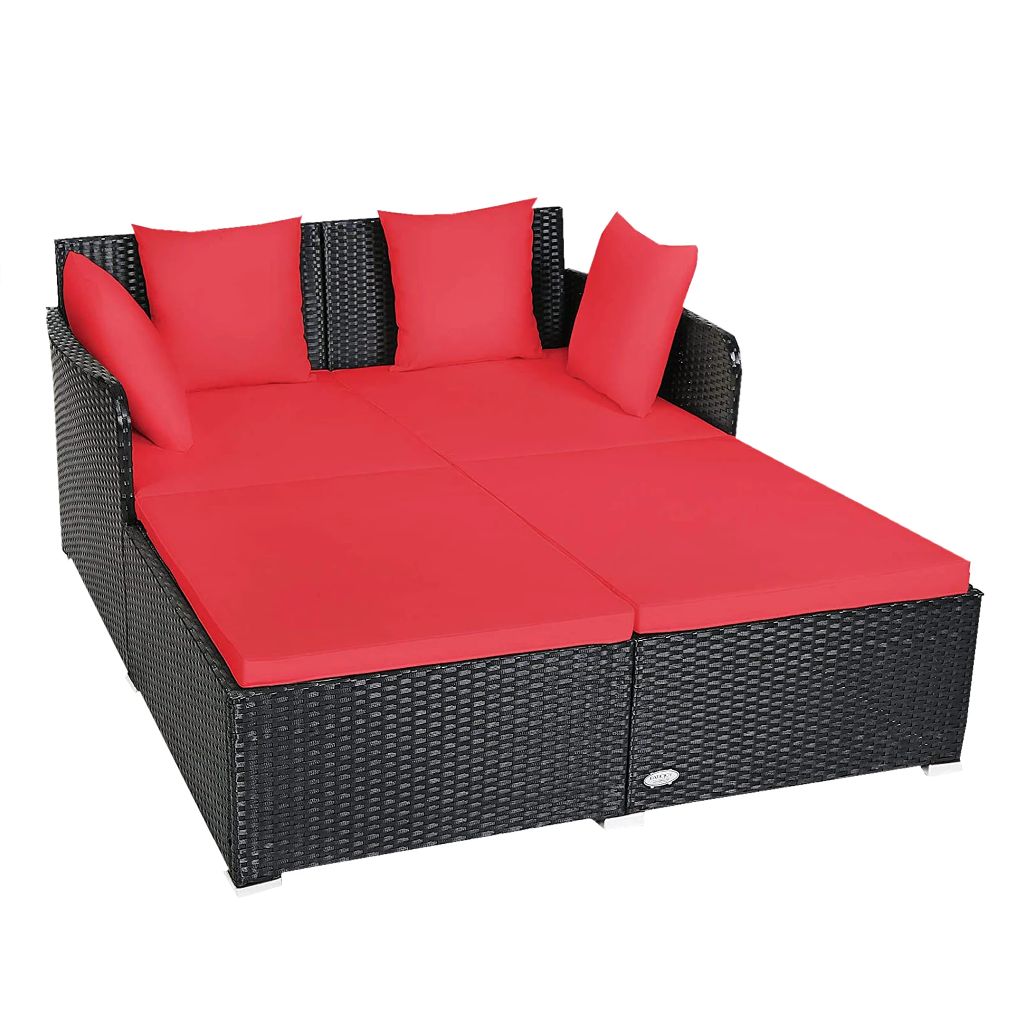 leisure garden daybeds with canopy sun chaise beach sunbed luxury aluminium  frame patio daybed set rattan wicker