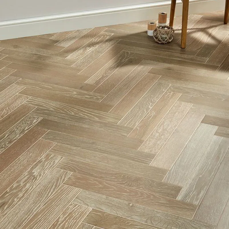Engineered parquet engineered oak Hardwood Brushed fishbone wood flooring