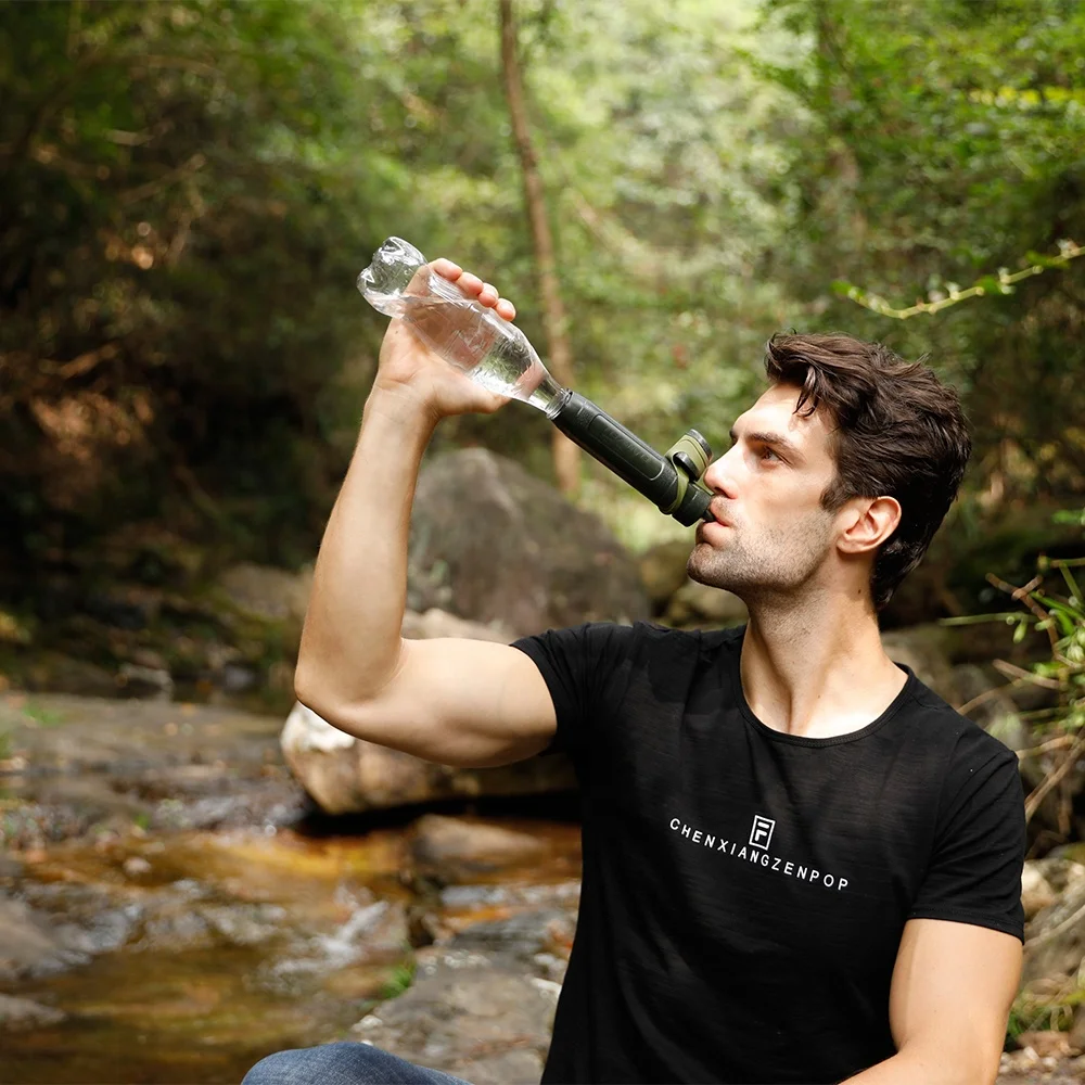
hiking travel trip camper personal water filter straw 