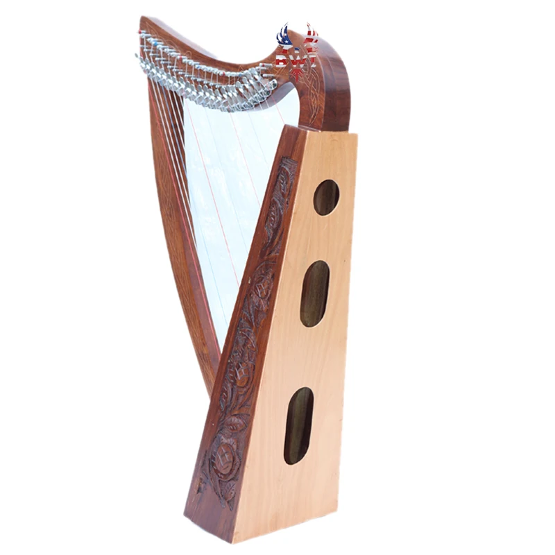 
27 Strings Lever Solid Wood Irish Rose Harp 
