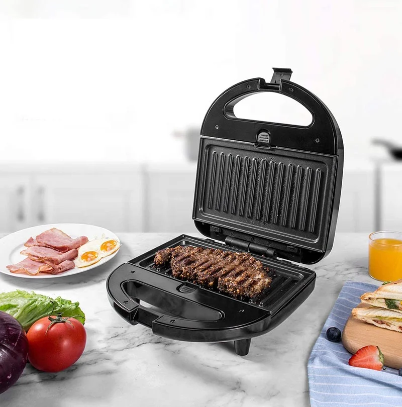 220v Electric Waffles Maker 3 in 1 Sandwich Maker BBQ Grilling Detachable Non-stick Plates Panini Press Sandwich Maker